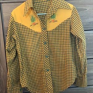 Vintage embroidered button up